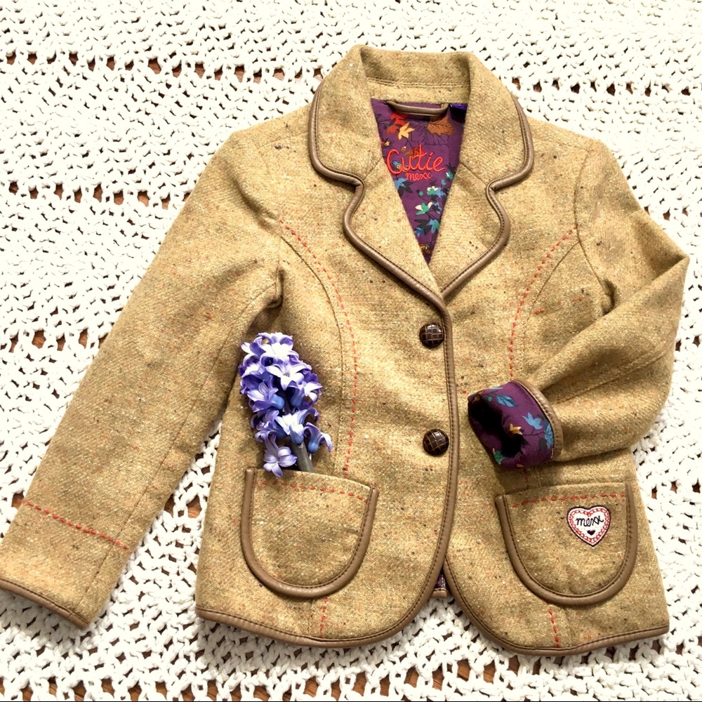 Cute riding blazer. Camel and plum.